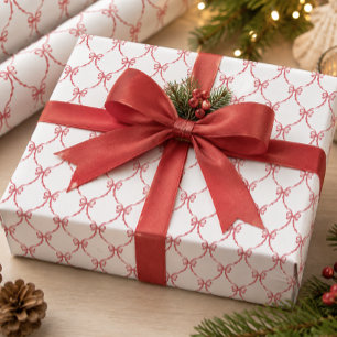 Rode Coquette Kerstmis Strikken Cadeaupapier