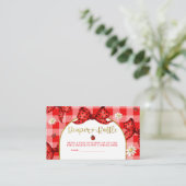 Rode Coquette Lovebug Luier Raffle Informatiekaartje (Staand voorkant)