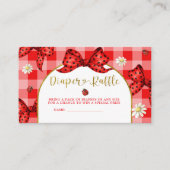 Rode Coquette Lovebug Luier Raffle Informatiekaartje (Voorkant)