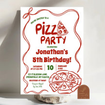 Rode Coquette Pizza Feestje Kinderverjaardag