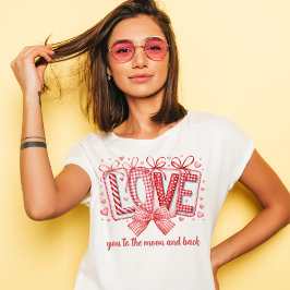 Rode Coquette Strik en Liefdesbrieven Valentijnsda Tri-Blend Shirt