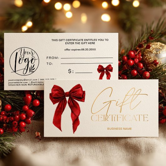 Rode Coquette Strik giftcertificaat met gouden log