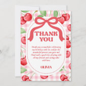Rode Coquette Strik Kers  Bedankkaart (Voorkant)