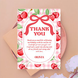 Rode Coquette Strik Kers  Bedankkaart