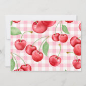 Rode Coquette Strik Kers Verjaardagsfoto Bedankkaart (Achterkant)