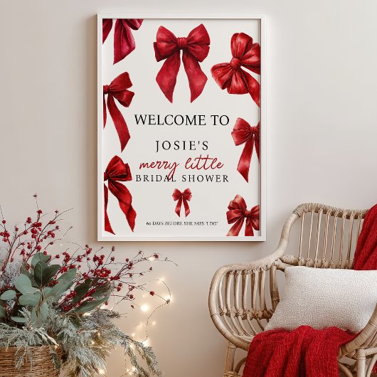 Rode Coquette Strikken Kerst Winter Bruiloft Welko Poster