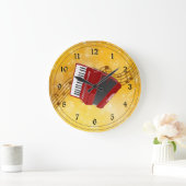 Rode cordion en muzikale noten grote klok (Huis)