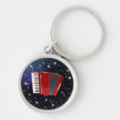 Rode cordion op Night Sky Magnet Sleutelhanger (Voorkant)