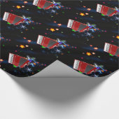 Rode cordion op Starry-achtergrond Cadeaupapier (Hoek)