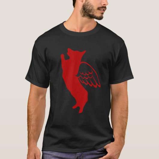 Rode Corgi Hond Engel T-shirt (Voorkant)