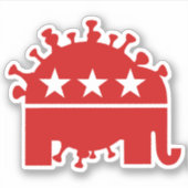 Rode Coronavirus Olifant 2020 Sticker (Voorkant)