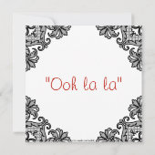 Rode corset en zwart Vrijgezellenfeest met Lingeri Kaart (Achterkant)