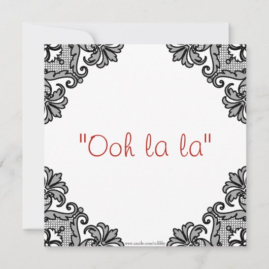 Rode corset en zwart Vrijgezellenfeest met Lingeri Kaart (Achterkant)