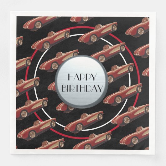 Rode Corvette Papier servet (Voorkant)