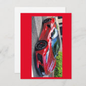 Rode Corvette platte kaart (Voorkant / Achterkant)