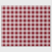 Rode Country Kerst Gingham Inpakpapier (Vlak)