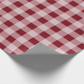 Rode Country Kerst Gingham Inpakpapier (Hoek)