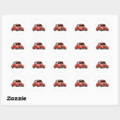 Rode Coupe Hot Rod Ronde Sticker (Vel)