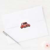 Rode Coupe Hot Rod Ronde Sticker (Envelop)