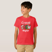 Rode Cousin Crew Kerst retro T-shirt (Voorkant volledig)