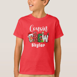 Rode Cousin Crew Kerst retro T-shirt