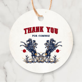  rode cowboy eerste rodeo verjaardag bedankjes labels