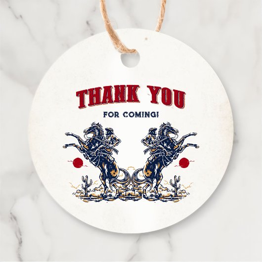 rode cowboy eerste rodeo verjaardag bedankjes labels