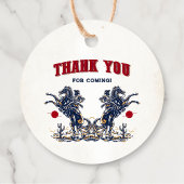  rode cowboy eerste rodeo verjaardag bedankjes labels