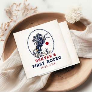  rode cowboy eerste rodeo verjaardagsfeestje servet