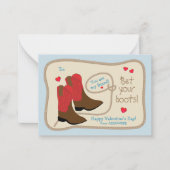 Rode Cowboy laarzen Western Classroom Valentijnsda Notitiekaartje (Voorkant)