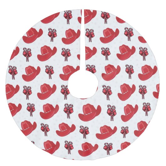 Rode cowboy-Petten en snoeprietjes Kerstboom Rok (Voorkant)