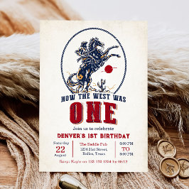  rode cowboy rodeo 1e verjaardag kaart