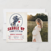  Rode Cowboy Rodeo Baby shower Foto Kaart (Voorkant)