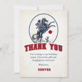  Rode Cowboy Rodeo Verjaardag Bedankkaart (Voorkant)