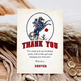  Rode Cowboy Rodeo Verjaardag Bedankkaart