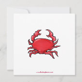 Rode Crab Birthday-uitnodiging Kaart (Achterkant)