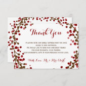 Rode Cranberry Krans Dank u Kaart (Voorkant / Achterkant)