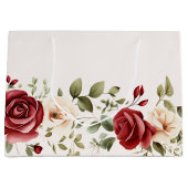 Rode Cream Rozen Gouden Bruiloft Groot Cadeauzakje (Voorkant)