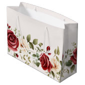 Rode Cream Rozen Gouden Bruiloft Groot Cadeauzakje (Achterkant Gekanteld)