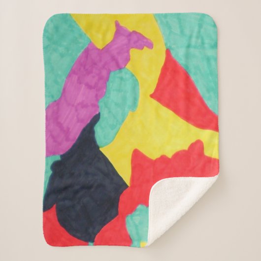 Rode creaties sherpa deken (Voorkant)