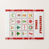 Rode Creatieve Kerstmis Bingo Jigsaw Puzzel (Horizontaal)