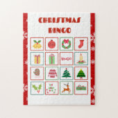 Rode Creatieve Kerstmis Bingo Jigsaw Puzzel (Verticaal)