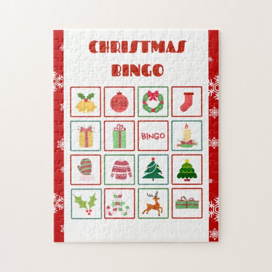 Rode Creatieve Kerstmis Bingo Jigsaw Puzzel (Verticaal)