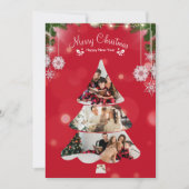 Rode Creatieve Moderne Kerstboom Fotocollage Kaart (Voorkant)