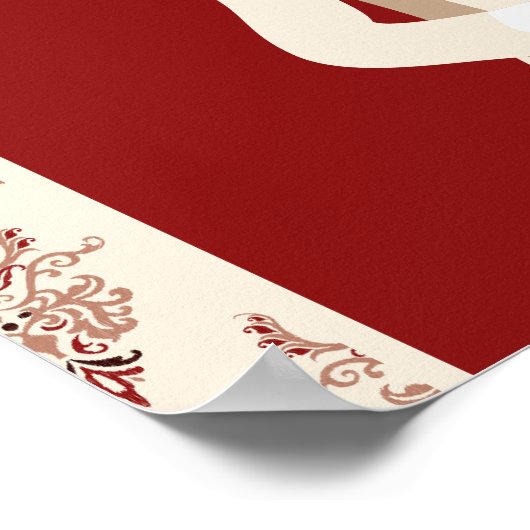 Rode Crème Anand Karaj Sikh Bruiloft Welkomstbord Poster (Hoek)