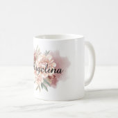 Rode Crème Bloemen Koffiemok (Voorkant rechts)