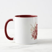 Rode Crème Bloemen Mok (Links)