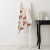 Rode Crème Bloemen Sherpa Deken (In situ)