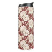 Rode Crème Bloemen Thermosbeker (Gedraaid links)