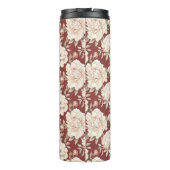 Rode Crème Bloemen Thermosbeker (Achterkant)